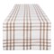 Contemporary Home Living Wide Check Dining Table Runner - 72" - White and Tan